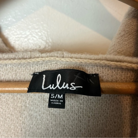 Lulus Cozy Caption Ivory Brown Long Oversized Open Cardigan Sweater Size S/M - Picture 2 of 5